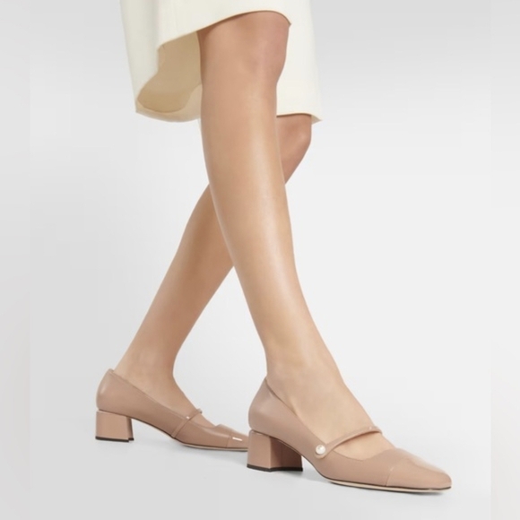 Jimmy Choo Tan Block Heel Pumps - Picture 3 of 13